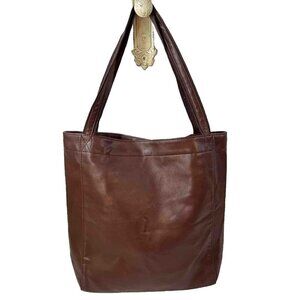 PU Leather Large Carry All Brown Tote Shoulder Bag Purse